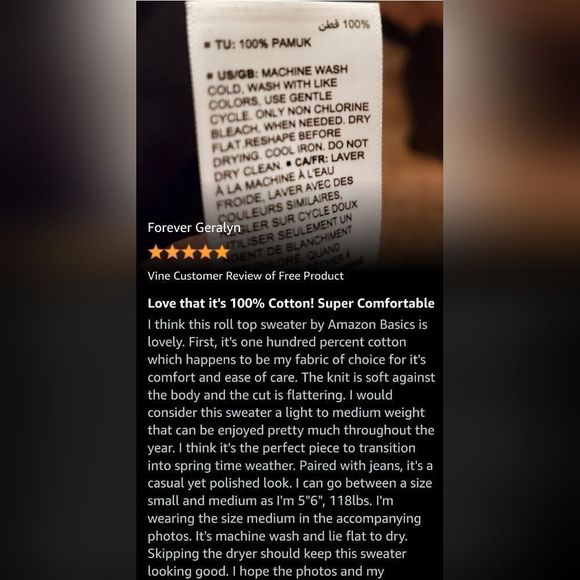 Amazon Essentials 100% Cotton Rolled Mock Neck Burgundy Sweater New W/Tags Sz.M - Picture 11 of 12